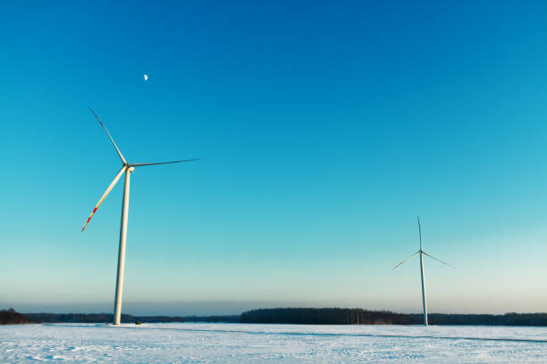 istock landscape with wind farm, winter time Poland Europe, blue sky 1478667145