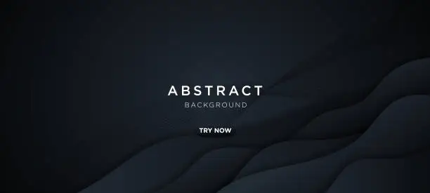 Vector illustration of Abstract dark black gradient geometric shape background. Modern futuristic background