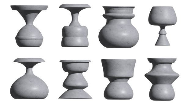 3D stone Pot design with white BG
