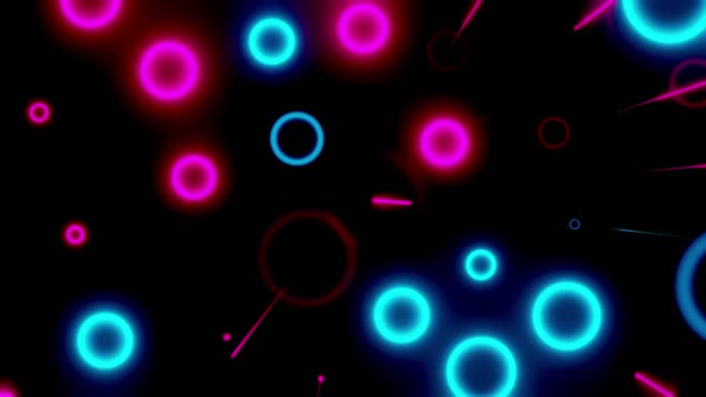 Abstract background. Magenta and Blue Neon Light appearance of water droplets. Element animation seamless loop.