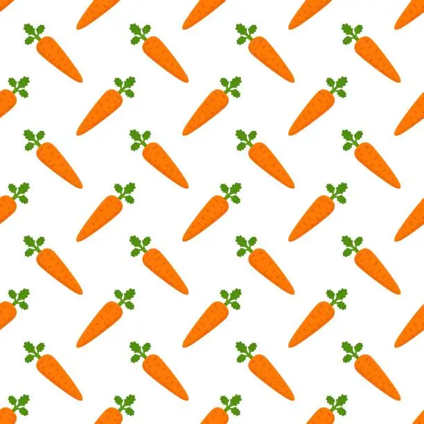 Vector illustration of Seamless pattern with carrot, easter theme background.