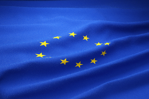 European Union, European Union Flag, Flag, Europe, Canvas Fabric,textile cloth fabric texture