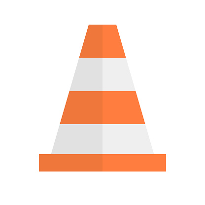 Road cone flat icon. Editable vector.