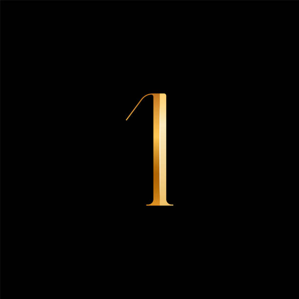 istock 3d Arabic numeral 1 serif alphabet, beautiful elegant golden font classic perfect for logotypes, wedding invitations, or fashion or perfume design, brand etc, vector illustration 10EPS 1478689785