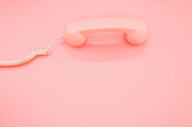 istock Classic handset on pastel pink background for a copy space 1478690212