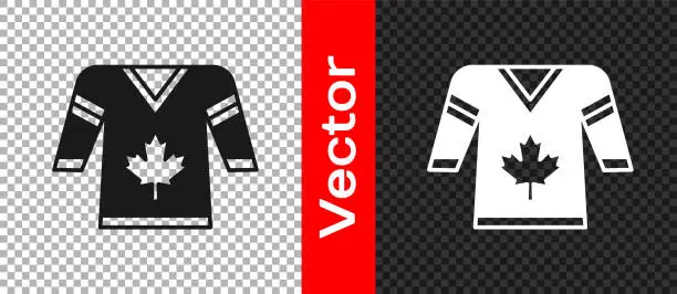 Vector illustration of Black Hockey jersey icon isolated on transparent background. Vector