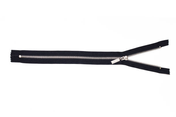 istock Metal zipper isolated on white. Tailoring object. Clothing part element. Object cutout on white. 1478700406