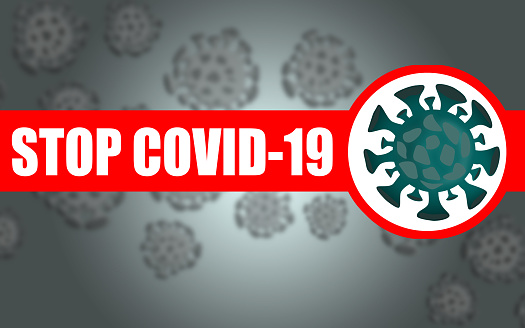 A 3D rendering illustration of Stop Coronavirus COVID-19 concept