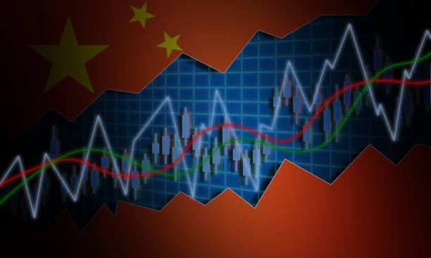 istock 3D rendering of the China stock market with a candlestick graph chart 1478703183
