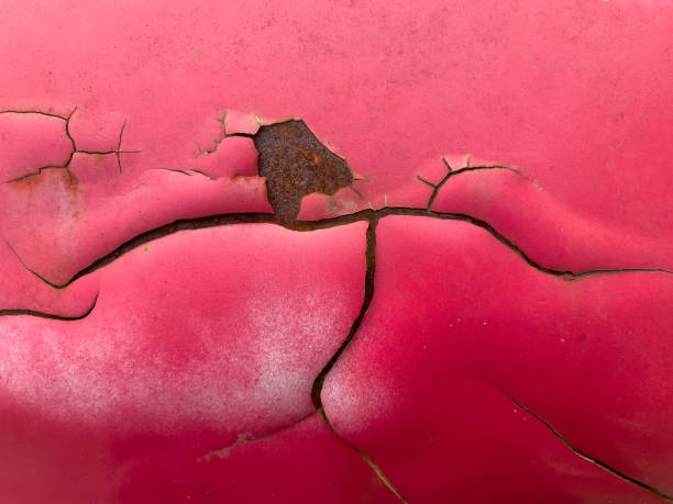 istock Cracked red steel plate. 1478718465
