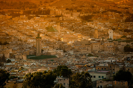 Fez city ​​view sunset, Morocco.