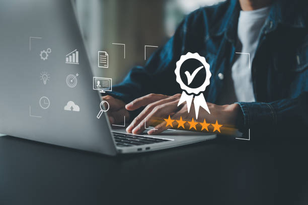 istock businessman working with computers  service Quality assurance, Guarantee, Standards, ISO . 1478729142