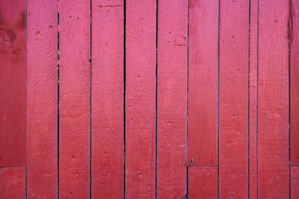 Red painted wooden planks rustic background or texture