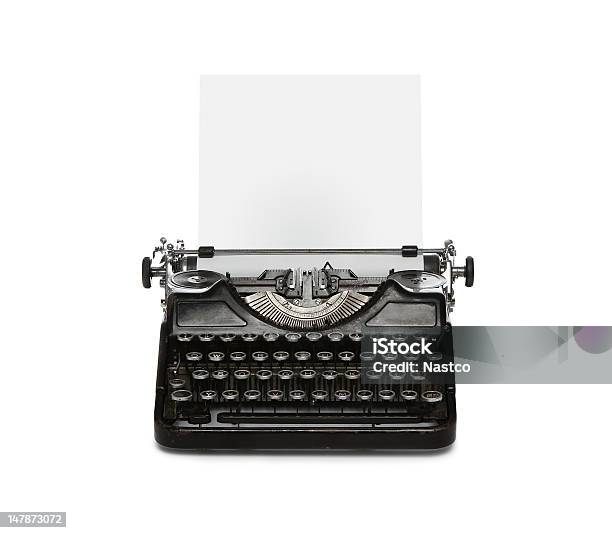 Old Typewriter With Copy Space Stock Photo - Download Image Now - Typewriter, Old-fashioned, Retro Style