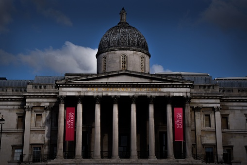 London, United Kingdom – April 01, 2022: The National Gallery in London during a Sunny day