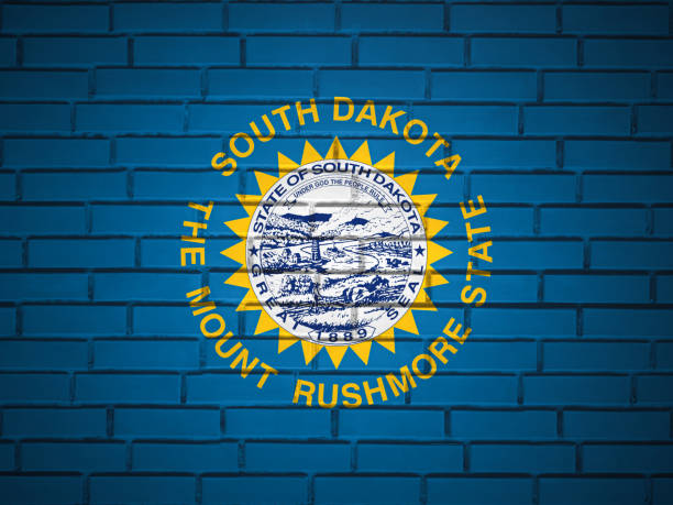 istock Brick wall South Dakota state flag 1478734962