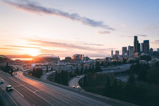 istock Skyline of modern Seattle on the sunset 1478735656