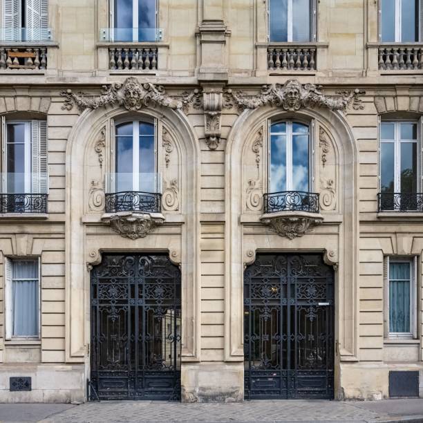 Paris, two ancient wooden doors