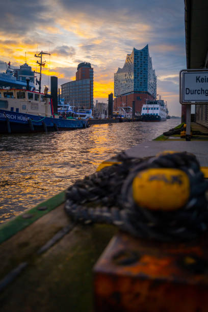 Hamburg, Germany - 03 30,2023: the Hamburg Elbphilharmonie under cloudy sky