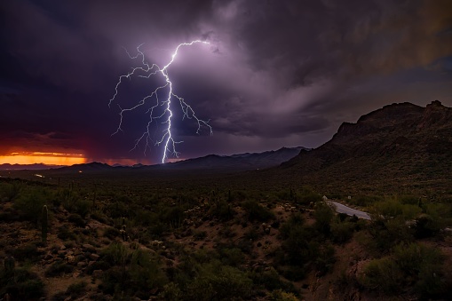 Lightning show during a season monsoon