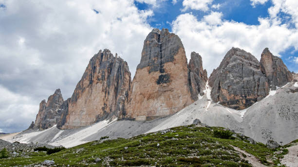 istock Breathtaking mountain peaks by the grass-covered meadows captured on a sunny day 1478749905