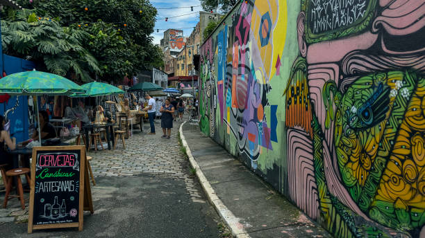 Sao Paulo city, Brazil. Batman's Alley, Pinheiros District.