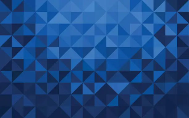 Vector illustration of Abstract geometry triangle blue mosaic texture background pattern.
