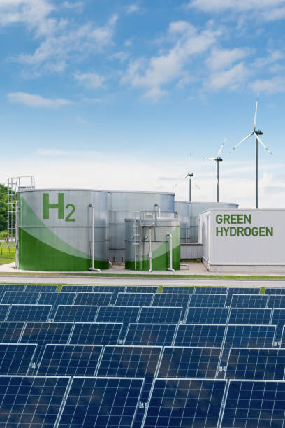istock Green Hydrogen factory concept. 1478756113