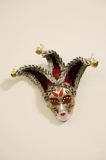 Venetian mask on white with soft shadow