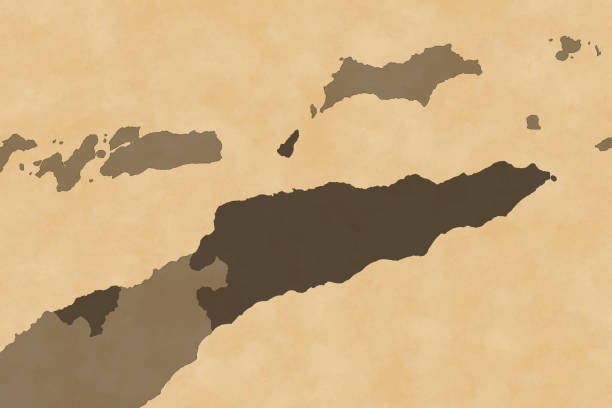 istock Asia map series with East Timor (Timor-Leste), old paper, with borders 1478770719