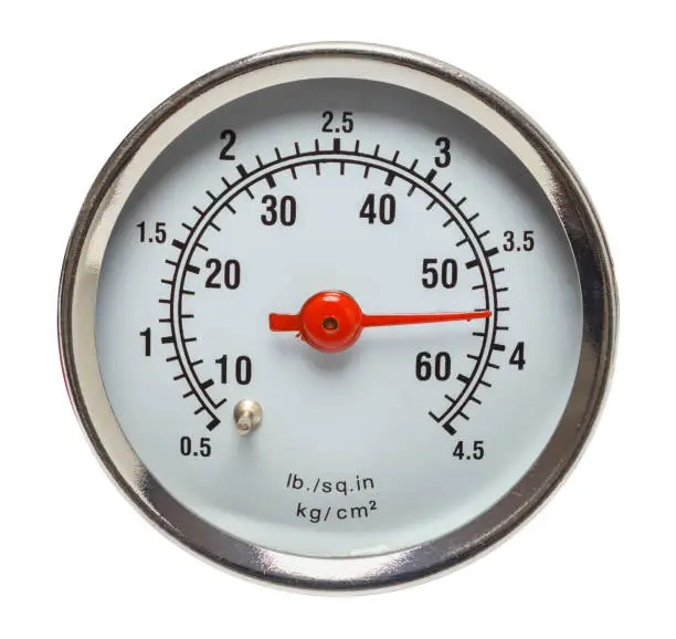 Air Preasure Meter Cut Out on White.