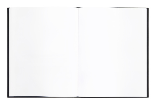 blank / empty book pages isolated on white background