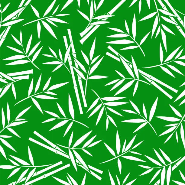 Vector illustration of Bamboo pattern background set. Collection icon bamboo. Vector