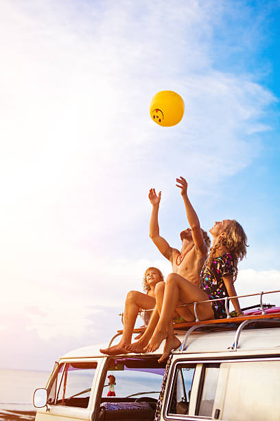 young family on a beach