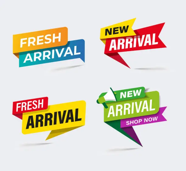 Vector illustration of New Arrival product banner flat design for mobile apps