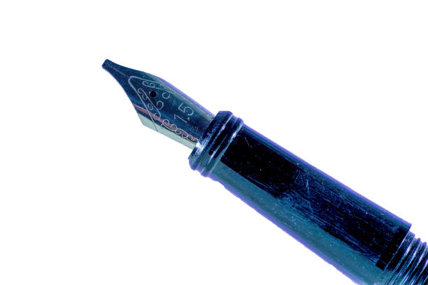 Fountain pen isolated on a white background, close-up.