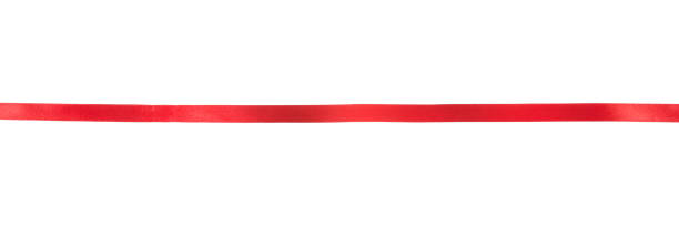 nastro lungo rosso isolato con tracciato di ritaglio - ribbon satin red isolated foto e immagini stock