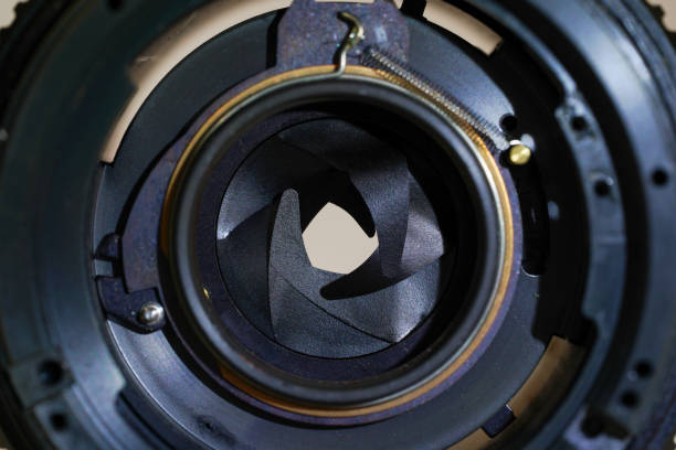 istock Camera lens with light and lens flare, close-up 1478790752