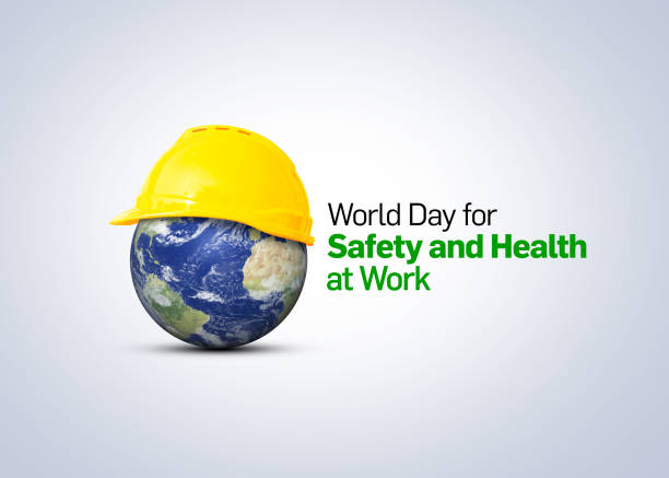 conceito do dia mundial da segurança e saúde no trabalho - research organization data color image - fotografias e filmes do acervo