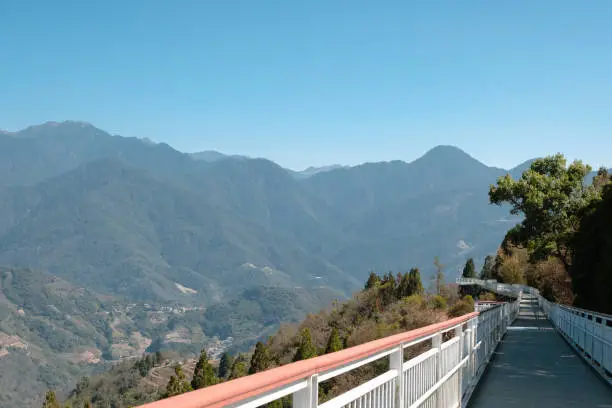 Cingjing Skywalk mountain view in Nantou county, Taiwan