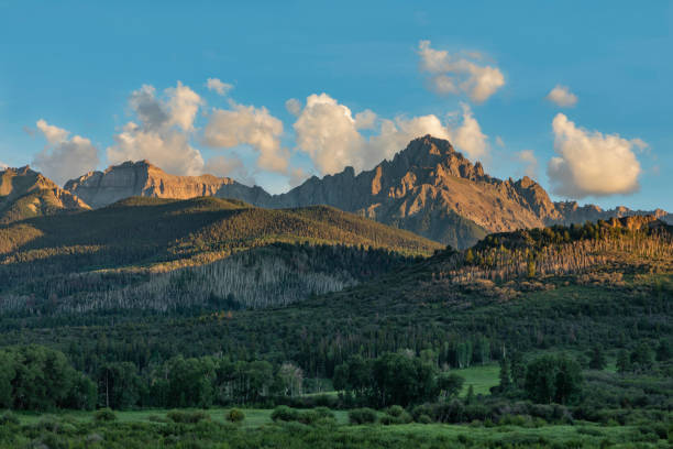 Mount Sneffels, Colorado A summer look at Mount Sneffels in the San Juan Mountains near Ridgway, Colorado. ridgway stock pictures, royalty-free photos & images