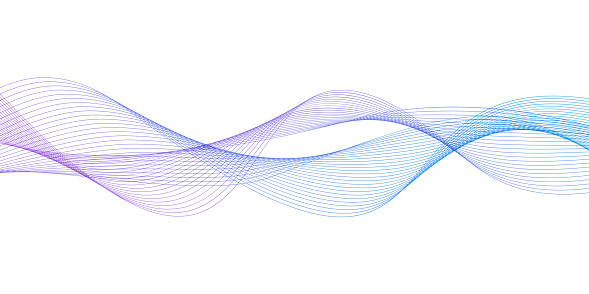 Modern abstract glowing wave lines on white background. Dynamic flowing wave design element. Futuristic technology and sound wave pattern. Vector EPS10.