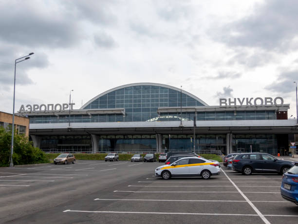 Vnukovo International Airport old terminal on November 20, 2019 in Moscow, Russia. stock photo