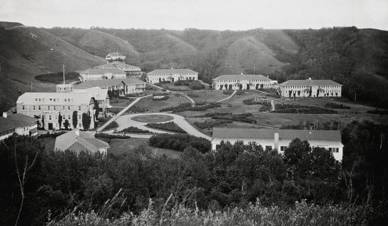 Tuberculosis sanatorium at Fort San in Saskatchewan, Canada. Vintage photograph ca. 1926.