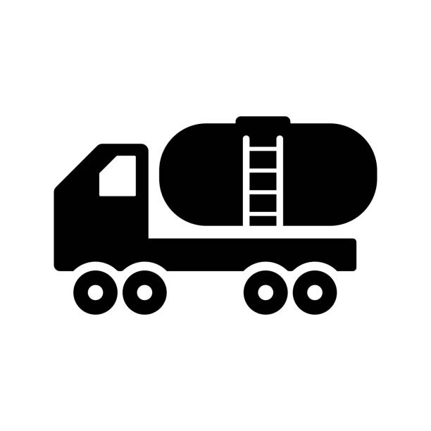 lieferung, milch, öl symbol. - truck fuel tanker semi truck milk tanker stock-grafiken, -clipart, -cartoons und -symbole