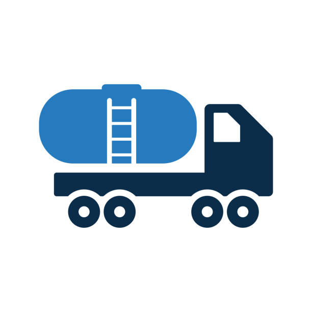 lieferung, milch, öl symbol. - truck fuel tanker semi truck milk tanker stock-grafiken, -clipart, -cartoons und -symbole
