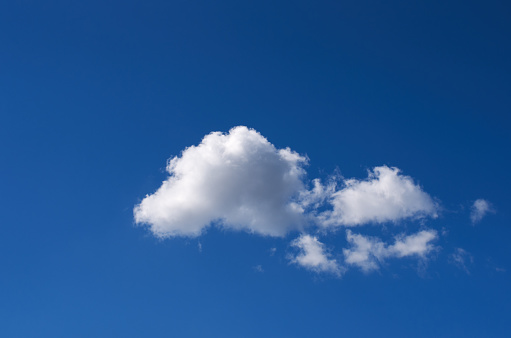 Brain cloud in blue sky
