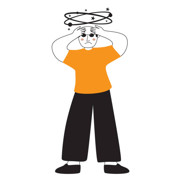 istock Young man with vertigo.Person holds his hands on head.Sick man having dizzy symptom. 1478821538