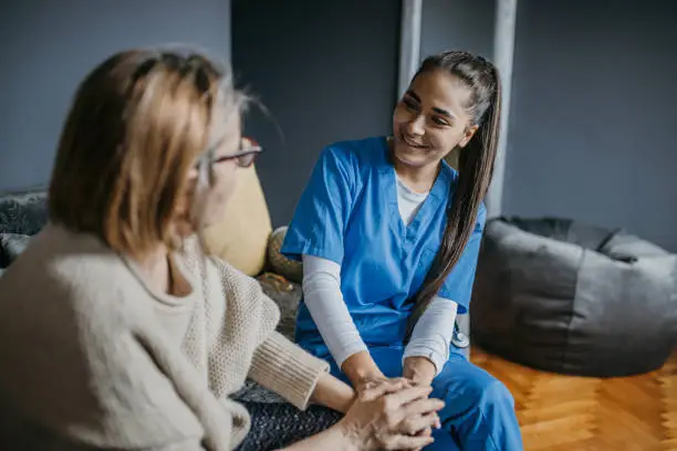 Photo of A nurse and an senior woman