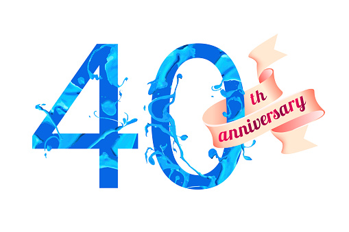 40th (fortieth) anniversary. Vector paint digit